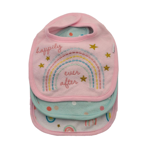 Gerber Baby Girl Terry Bib's 3 Pack - Picture 1 of 9